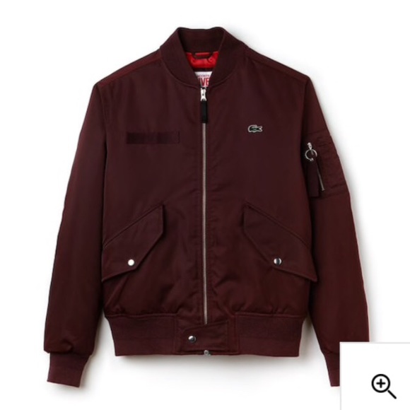 lacoste brown bomber jacket